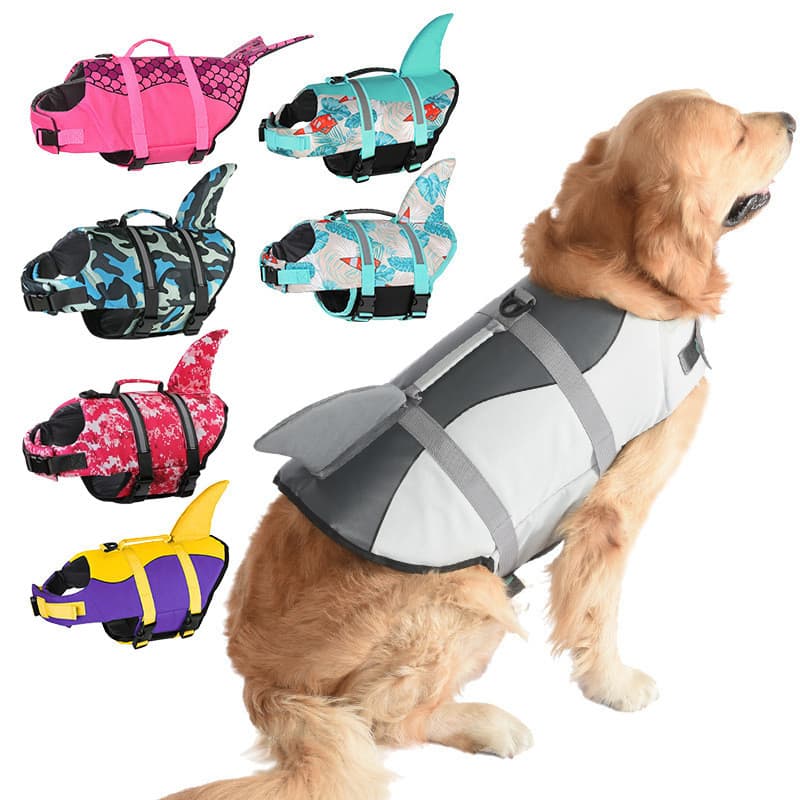 Colete salva-vidas para animais de estimação, verão, sereia, cachorro pequeno, luta francesa, Golden Retriever, colete s