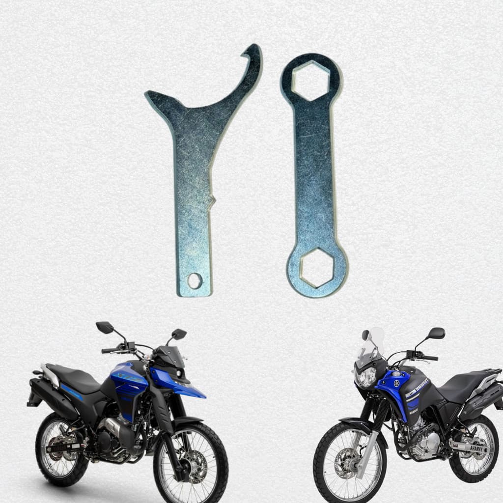 Kit Chave Amortecedor e Chave Roda 19 22mm Lander Tenere XTZ Alta Resistência Uso Prático Durável