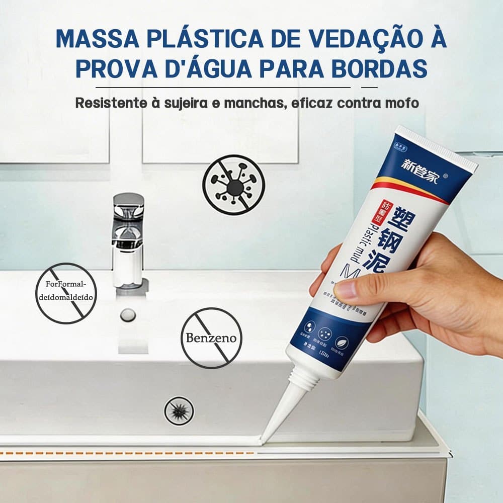 Selante Antimofo e Impermeável para Banheiros e Cozinhas - Vedação Durável para Frestas de Pias - 120ml