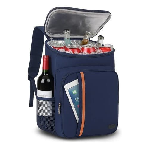 Mochila Térmica Cooler Bebidas Viagem Unissex Impermeável Cerveja Refrigerante Marmita Praia Cor Azul Azul-escuro