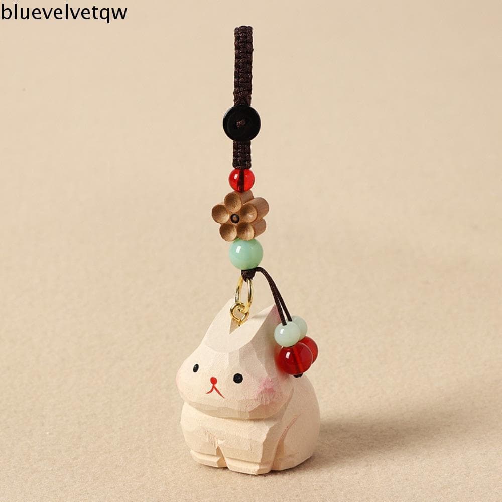 Pingente De Bonecas De Coelho BLUEVELVETQW , Chaveiro Esculpido Com Flor De Animal De Desenho Animado , Miçangas