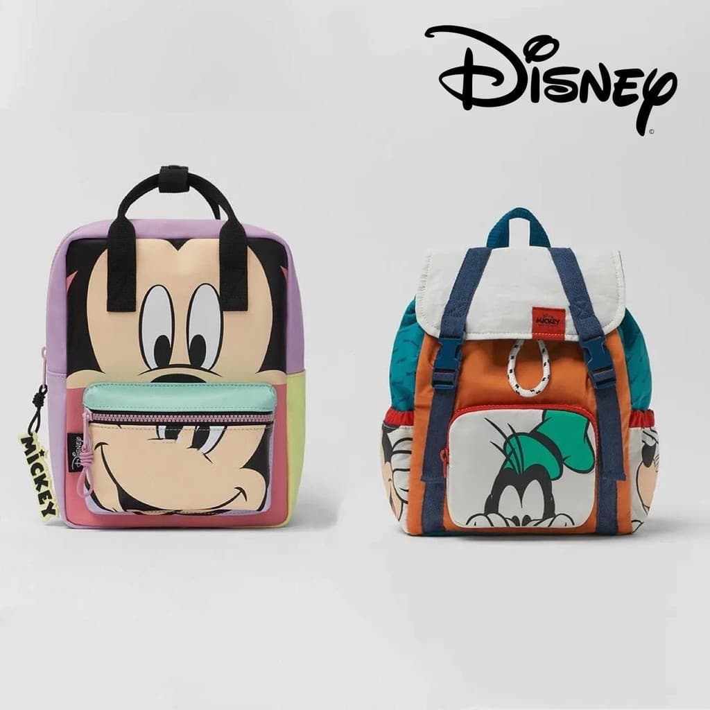 Disney Mickey Mouse Crianças Anime Bacpack Figuras Dos Desenhos Animados Pato Donald Padrão Mochila Saco De Escola Sacos