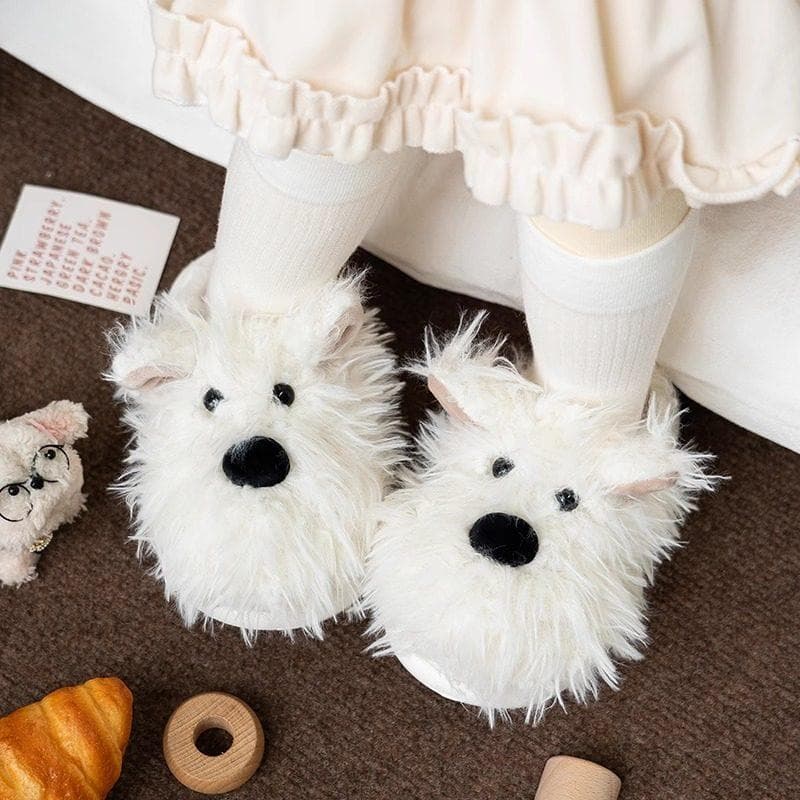 Bonito rabisco filhote de cachorro crianças chinelos de algodão meninos meninas 2025 novo estilo interior casa quente pa