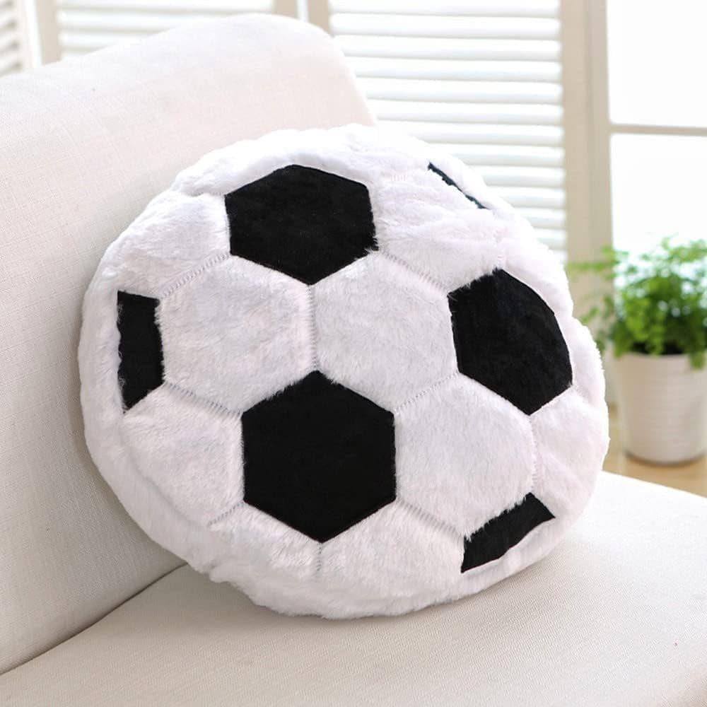 Bola de Futebol de Pelúcia Macia de 14 Polegadas, Almofada Decorativa em Forma de Bola de Futebol, Brinquedo de Pelúcia