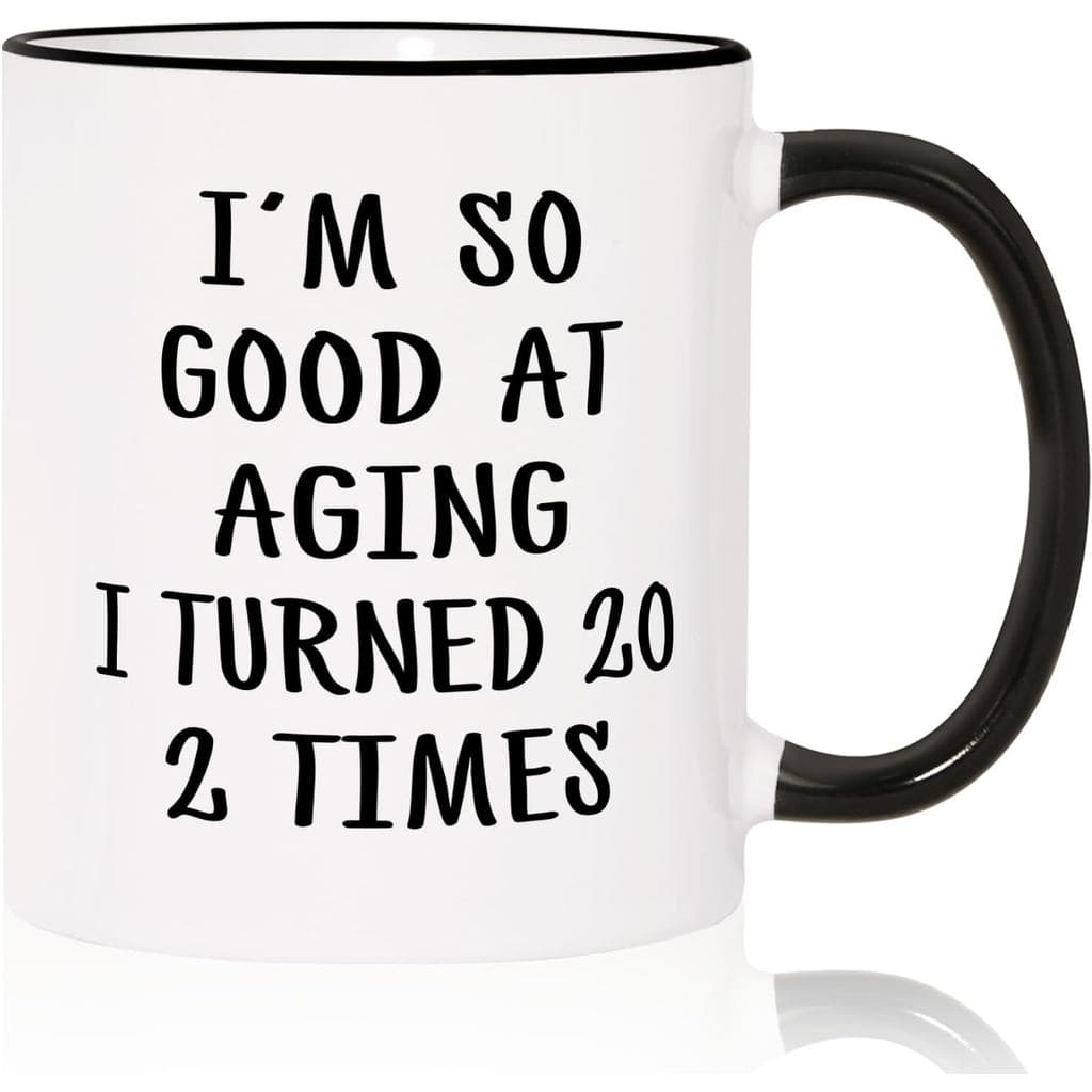 Aurahouse Presentes de Aniversário de 40 Anos para Mulheres e Homens, Caneca, Decoração Engraçada de Aniversário de 40 A