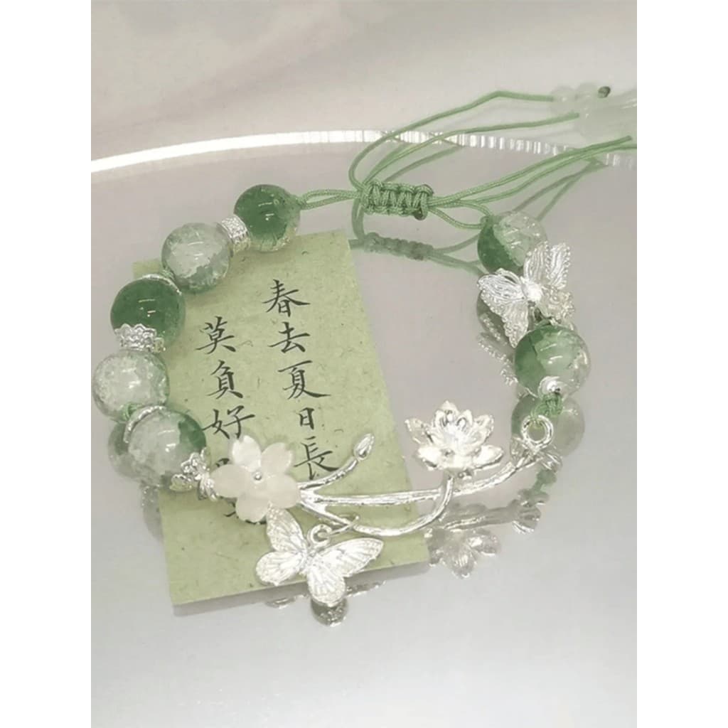 Novo estilo chinês meia pulseira de bambu borboleta pulseira feminina Retro de alto valor versão estudante pulseira nich
