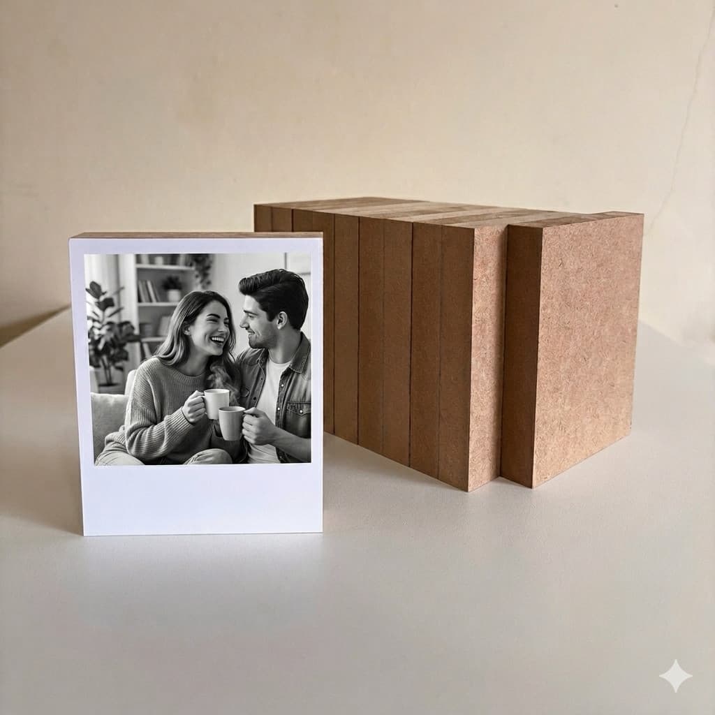 Kit 10 Bases MDF CRU ou BRANCO 10x8cm Fotos Polaroid Decoração Mesa Adesivas Decoração De Ambiente 15mm