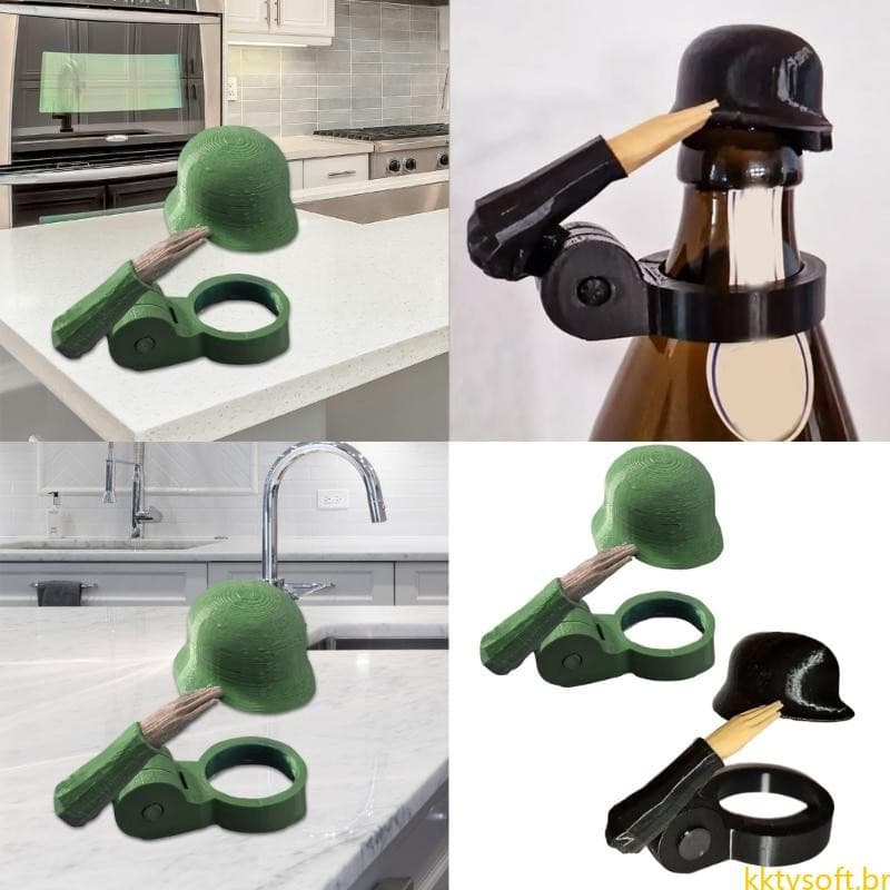 KIT Capacetes Soldado Detalhados Tampas Cerveja Capa Garrafa Fácil Usar Para Abertura Rápida