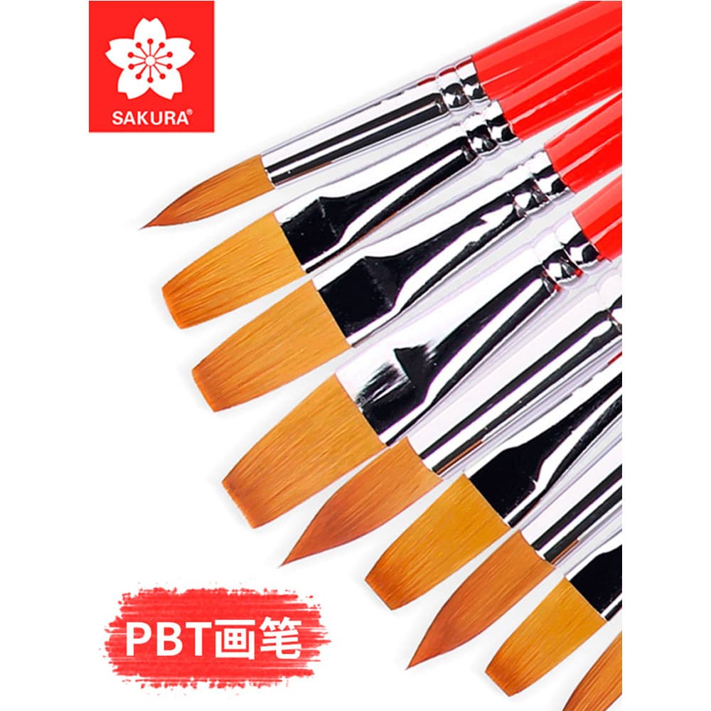 Sakura cabeça redonda caneta aquarela cabeça plana guache pincel acrílico PBT lã de náilon pincel aquarela pintura a óle