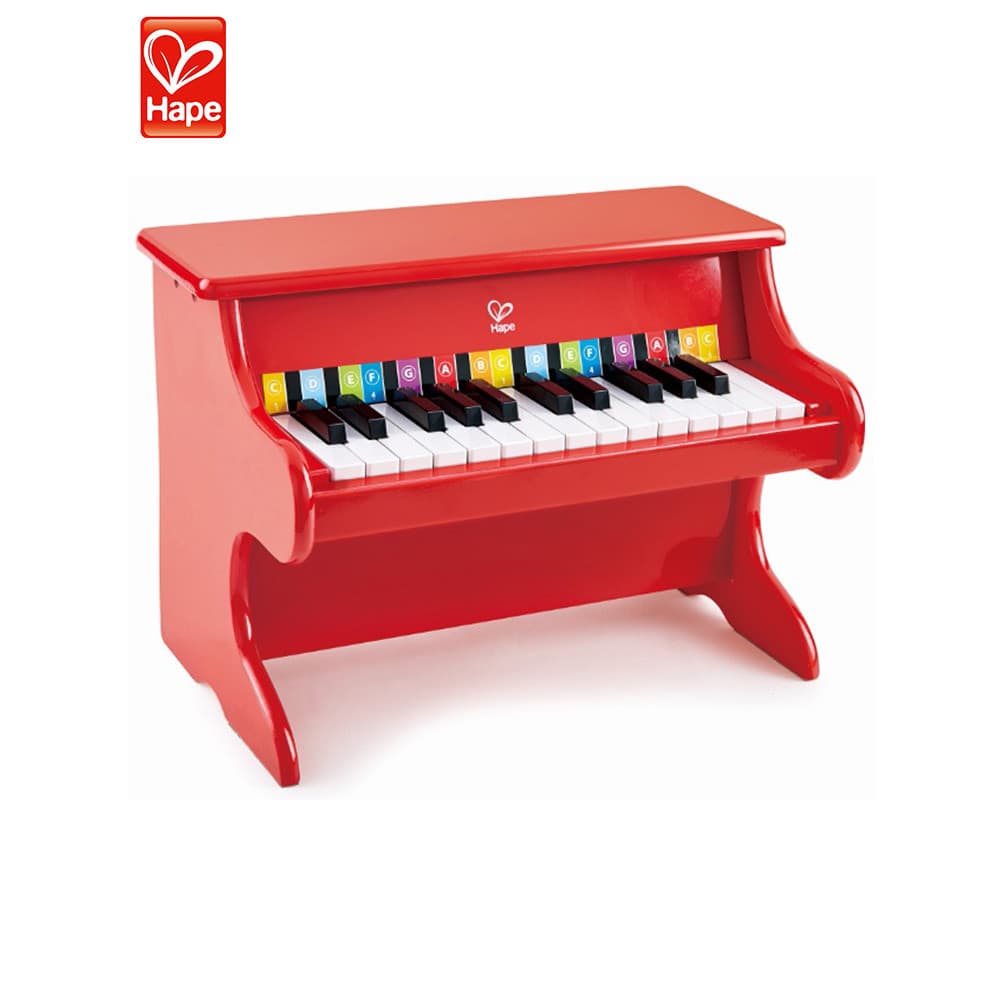 Hape 25 teclas de madeira pequeno piano mecânico pequeno 3-6 anos de idade meninos meninas crianças podem jogar brinqued