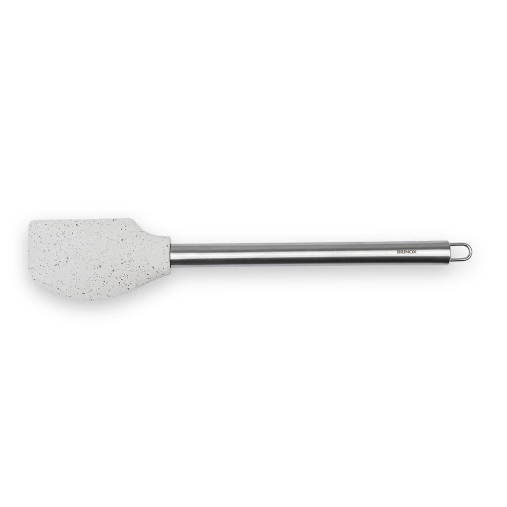 Espátula Vanilla Aço Inoxidável Base Silicone 33 cm Para Panela Antiaderente Linha Duo Brinox