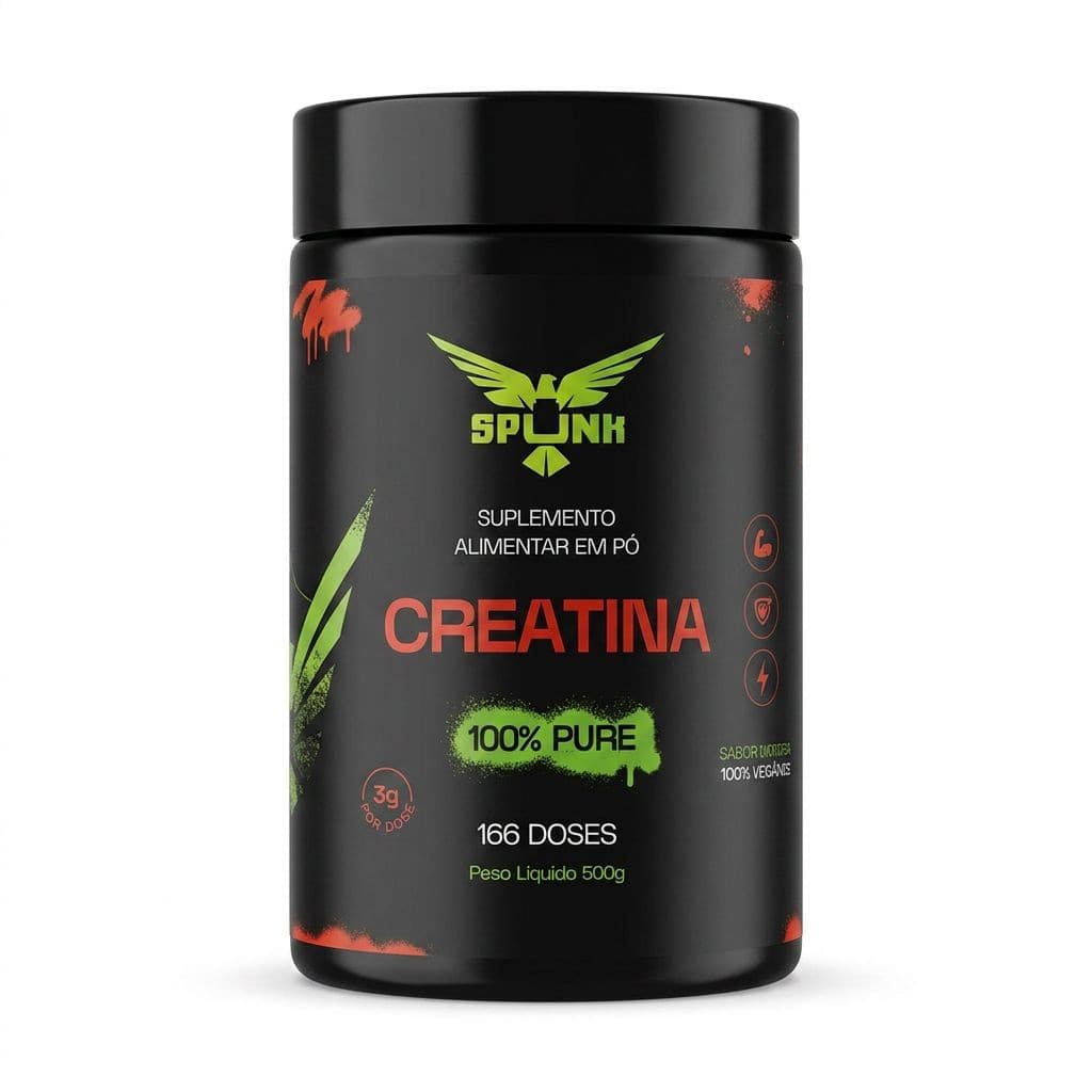 Creatina 100% Pura Spunk 500g Pote Até 166 Doses