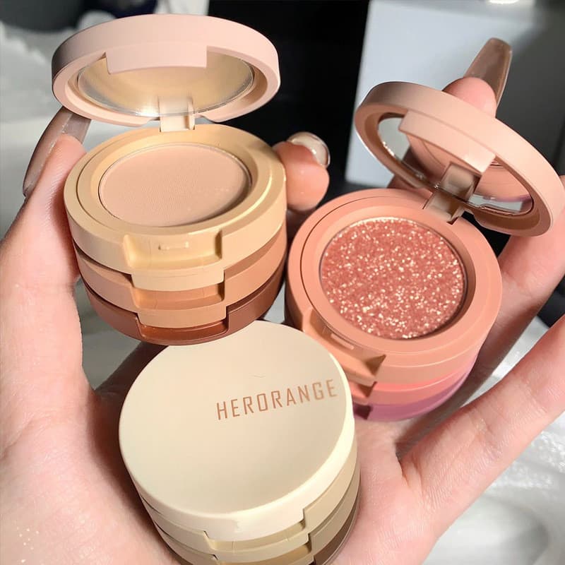 Paleta de sombras de três cores cor terra fosco perolado Super piscando de longa duração sem decolagem genuíno 2025 novo