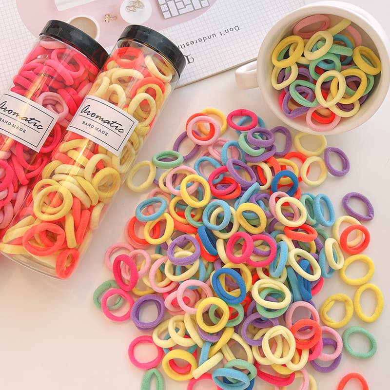 Faixa de borracha para crianças, faixa de cabelo para meninas, não machuca o cabelo, faixa de cabelo elástica alta, cor