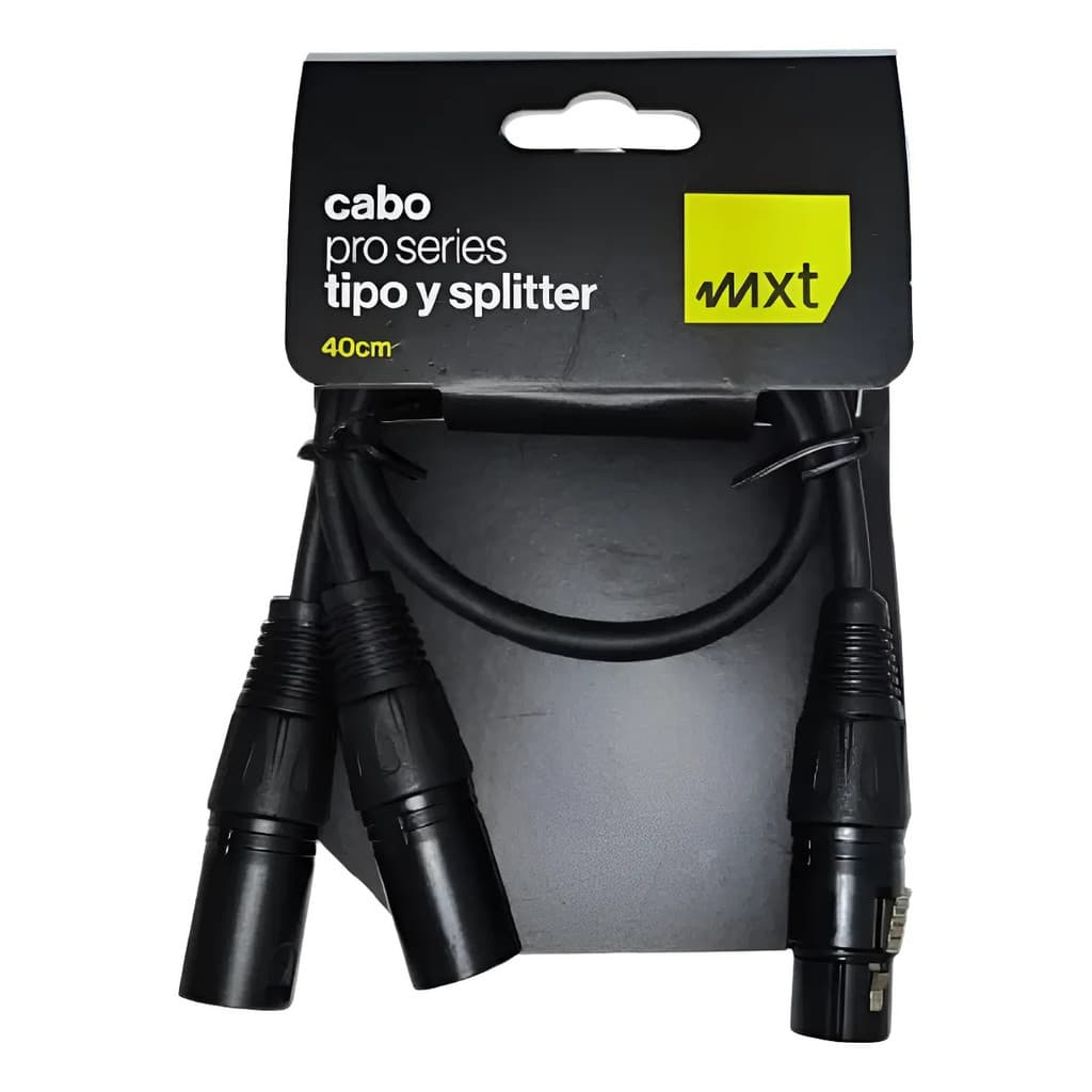 Cabo Splitter Y XLR Fêmea X 2 Dual XLR Macho Profissional 40 centímetros