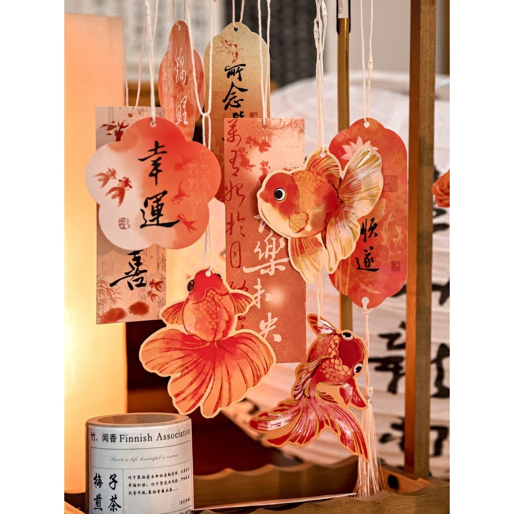 Tag estilo chinês caligrafia texto festivo pendurado cartão pingente ano novo primavera Festival decoração cartão pingen
