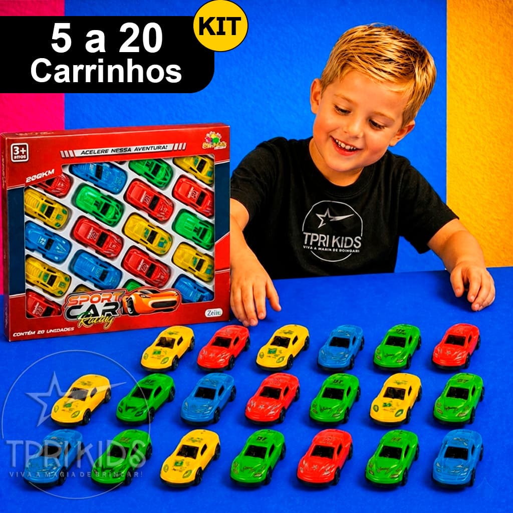 Kit 5 a 20 Carrinhos Mini Sport Racing Roda Livre Brinquedo Corrida Coloridos Menino Infantil