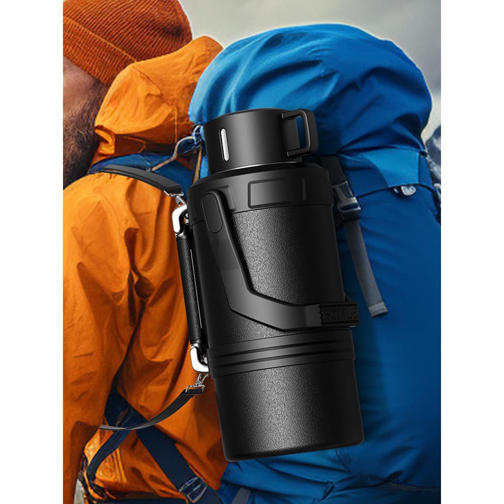 Garrafa térmica para viagem ao ar livre, garrafa térmica de grande capacidade para carro, aço inoxidável 316, garrafa té