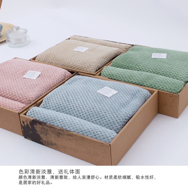 Yodo xiui japonês abacaxi grade toalha de banho conjunto caixa de presente Super absorvente casamento retorno presente d