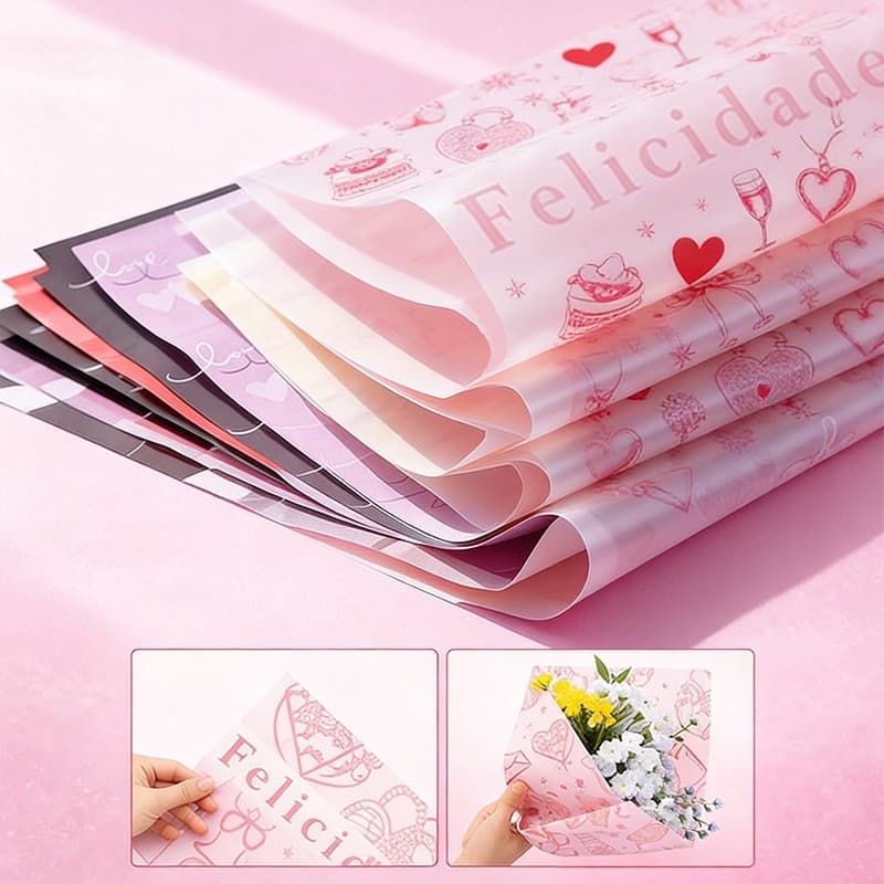 20/40 Unidades Papel Para buquê de Flores e Buquês Impermeável Aromático