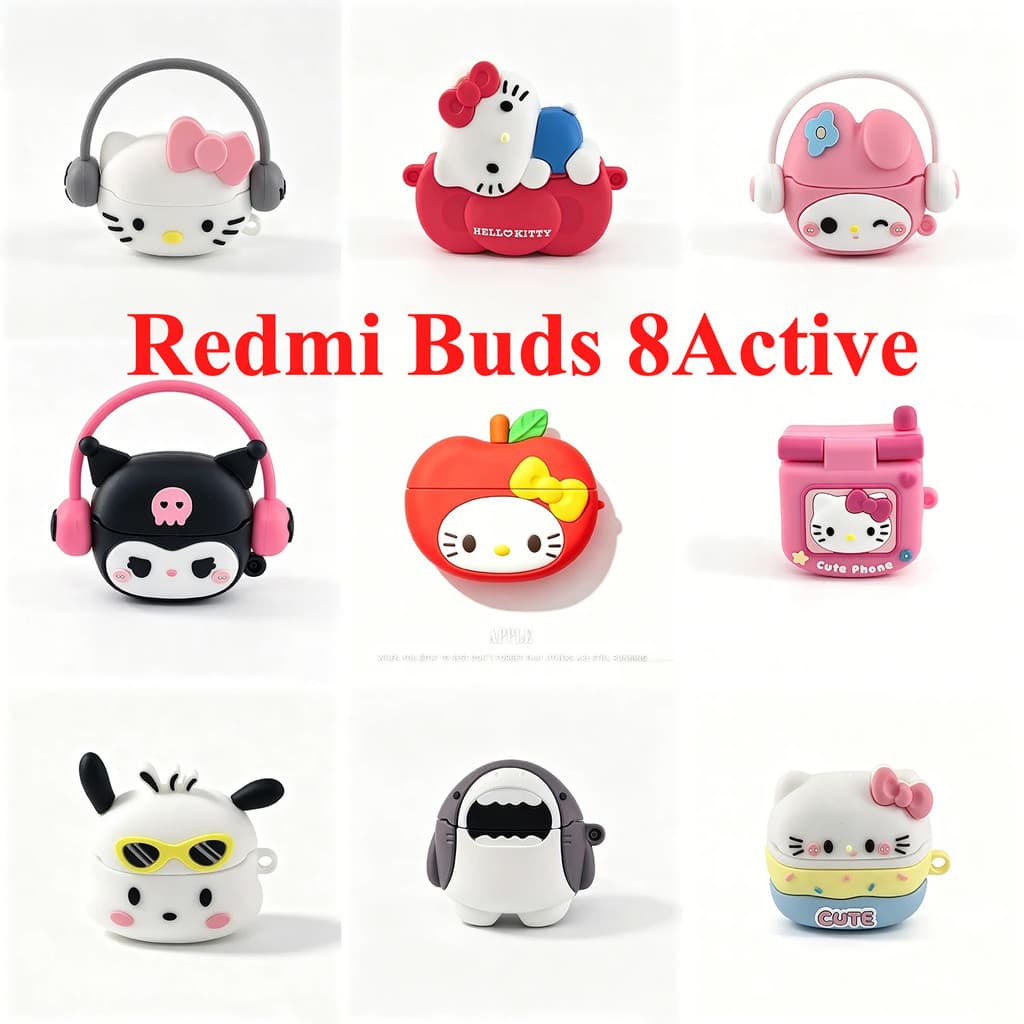 Capa Fofa De Desenho Animado Para Redmi Buds 8 Protetora De Silicone Ativo Fone De Ouvido