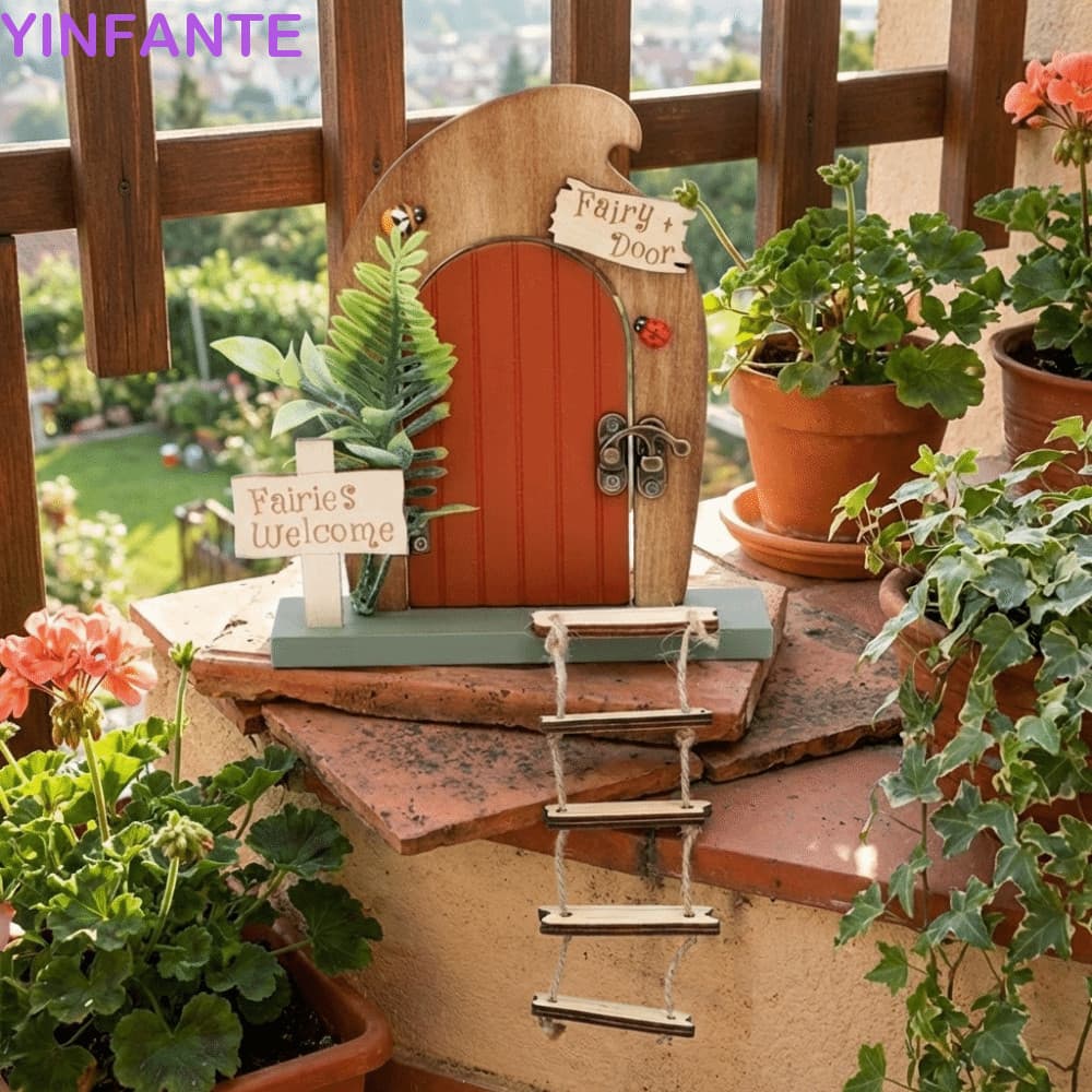 Sala De Porta De Fadas De Simulação YINFANTEWN , Enfeites Destacáveis Em Miniatura , Desenho Animado