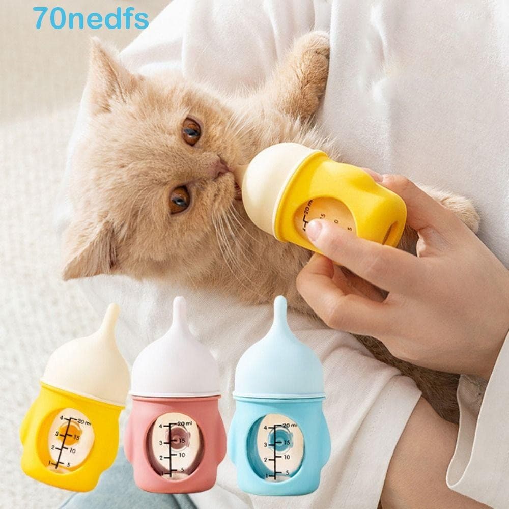 Mamadeira para filhotes NEDFS, garrafa de silicone de 20/80ml, adequada para gatinhos, anti-asfixia, alimentação lenta.
