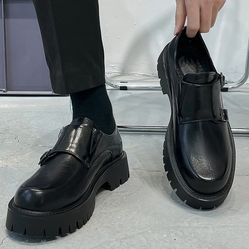 Mocassins masculinos verão High-End sentimento um Pedal aumentando 8cm Casual pequenos sapatos de couro masculino ins na