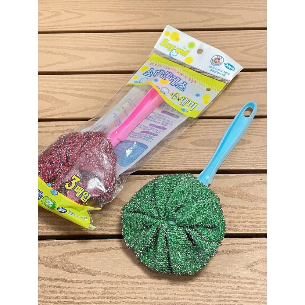Escova de pano de fio de aço para cozinha doméstica, bola de fio de aço inoxidável, escova de bola de limpeza de pia, es