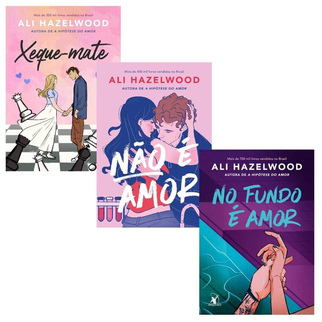 Xeque-Mate + Não é Amor + No Fundo é Amor - Romance Contemporâneo - Ali Hazelwood - Kit 3 Livros