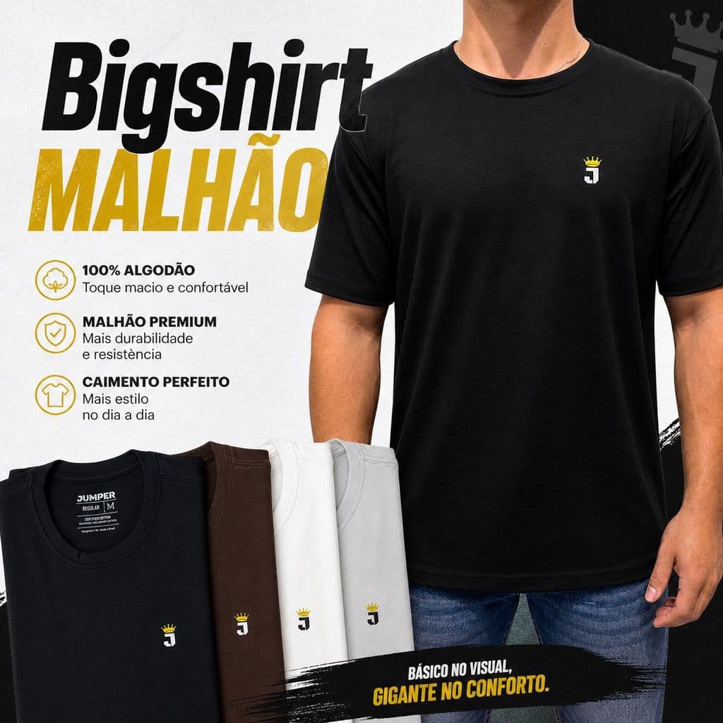 Camisa Masculina MALHÃO - tecido grosso