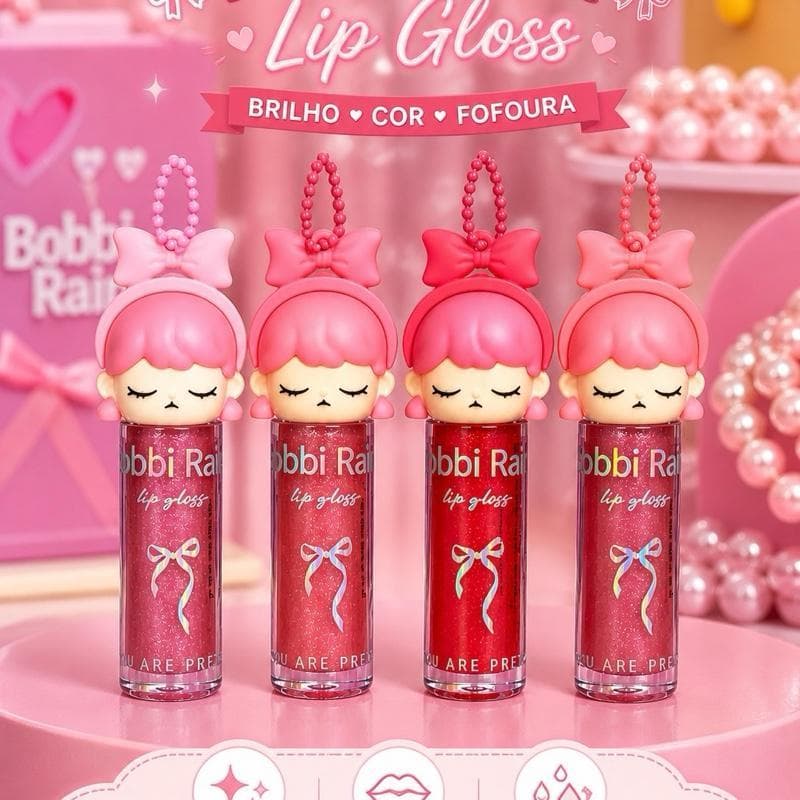 Lip Gloss Bobbi Rara Bonequinha | Brilho Intenso + Fofura