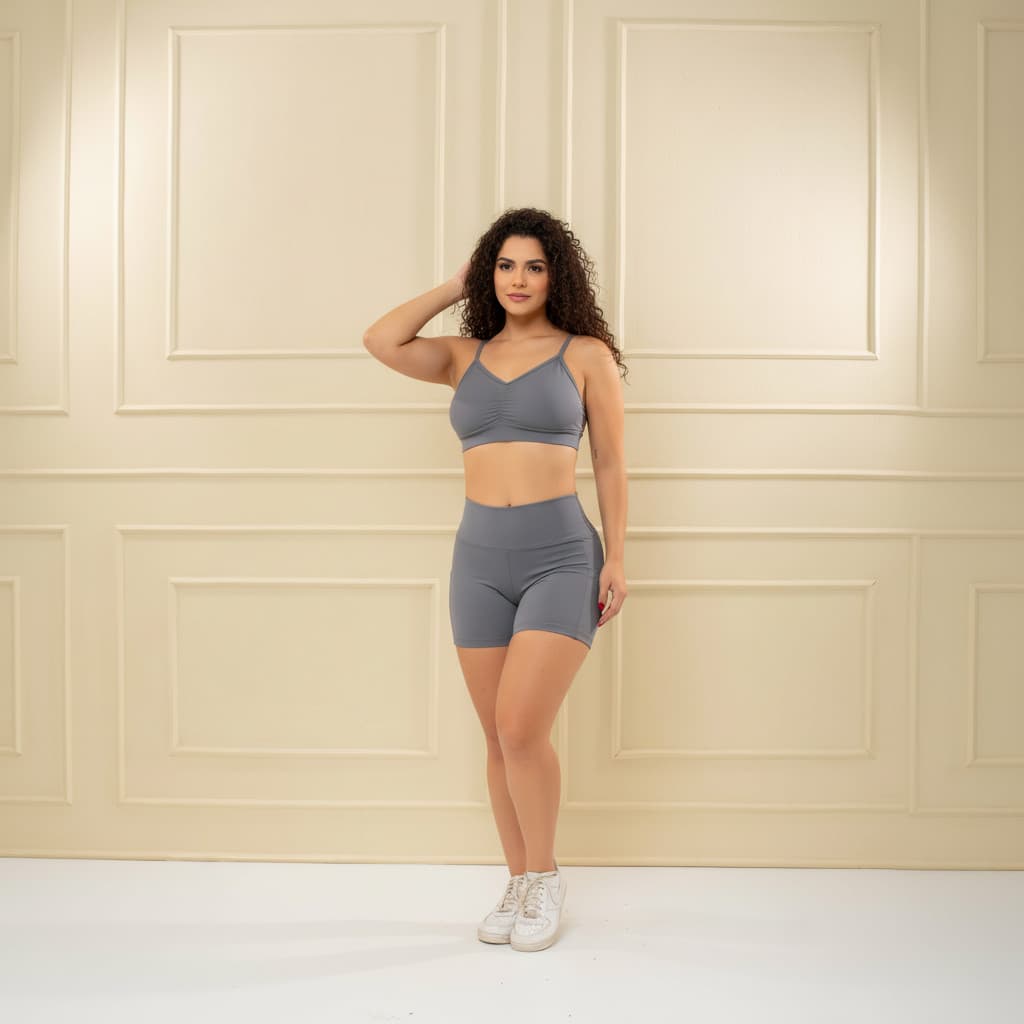 Top Fitness Reforçado Detalhe em Elastec Premium DM MODA FITNESS 318