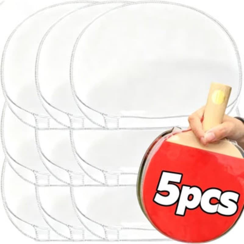 2/3/5 Unidades Película Protetora De Borracha Para Raquetes De Tênis De Mesa-Capa Uma Peça-Taco Manga De PVC Transparent