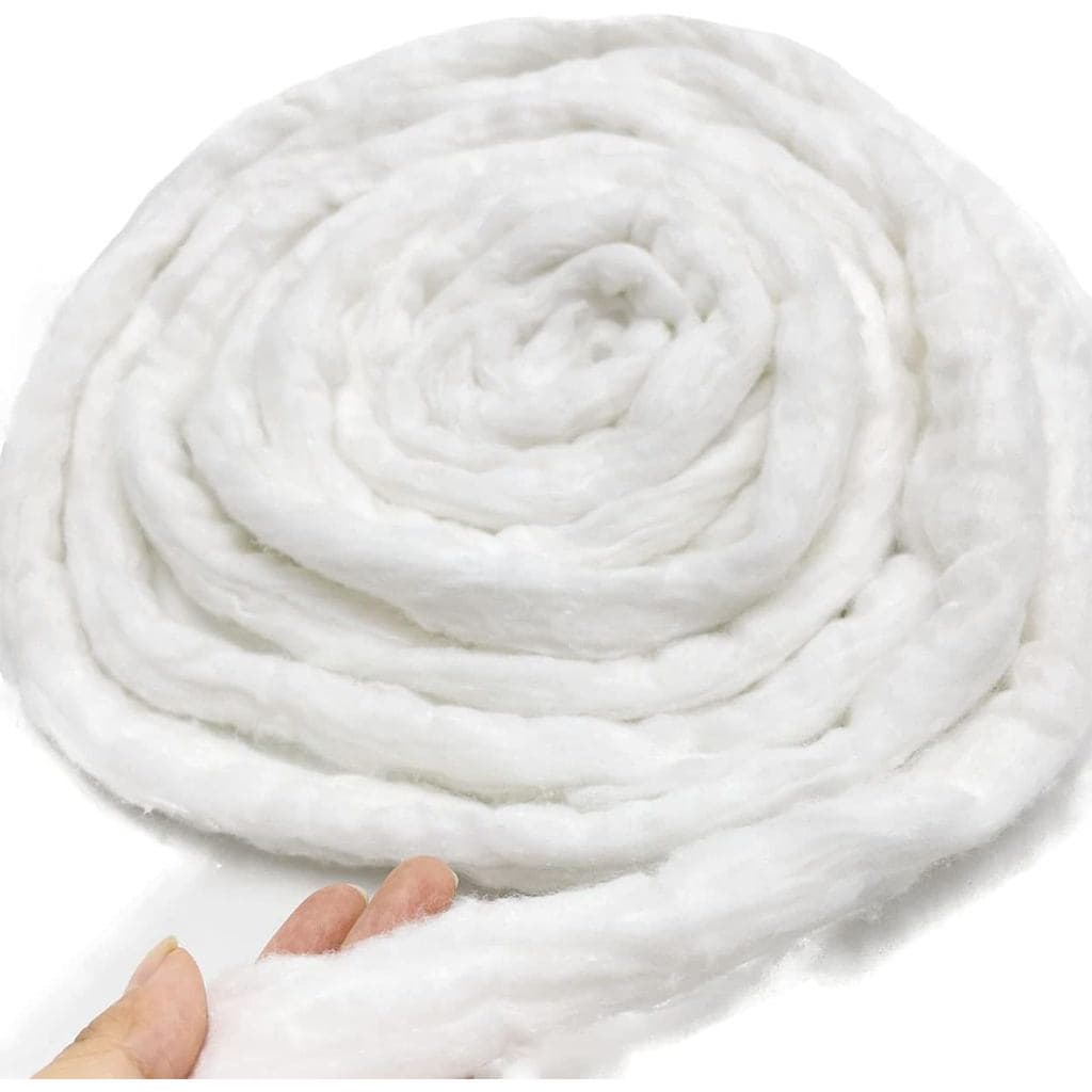 Fio de Algodão Espesso para Beleza, Branco Puro, 200g, 39 Pés, para Manicures e Salões