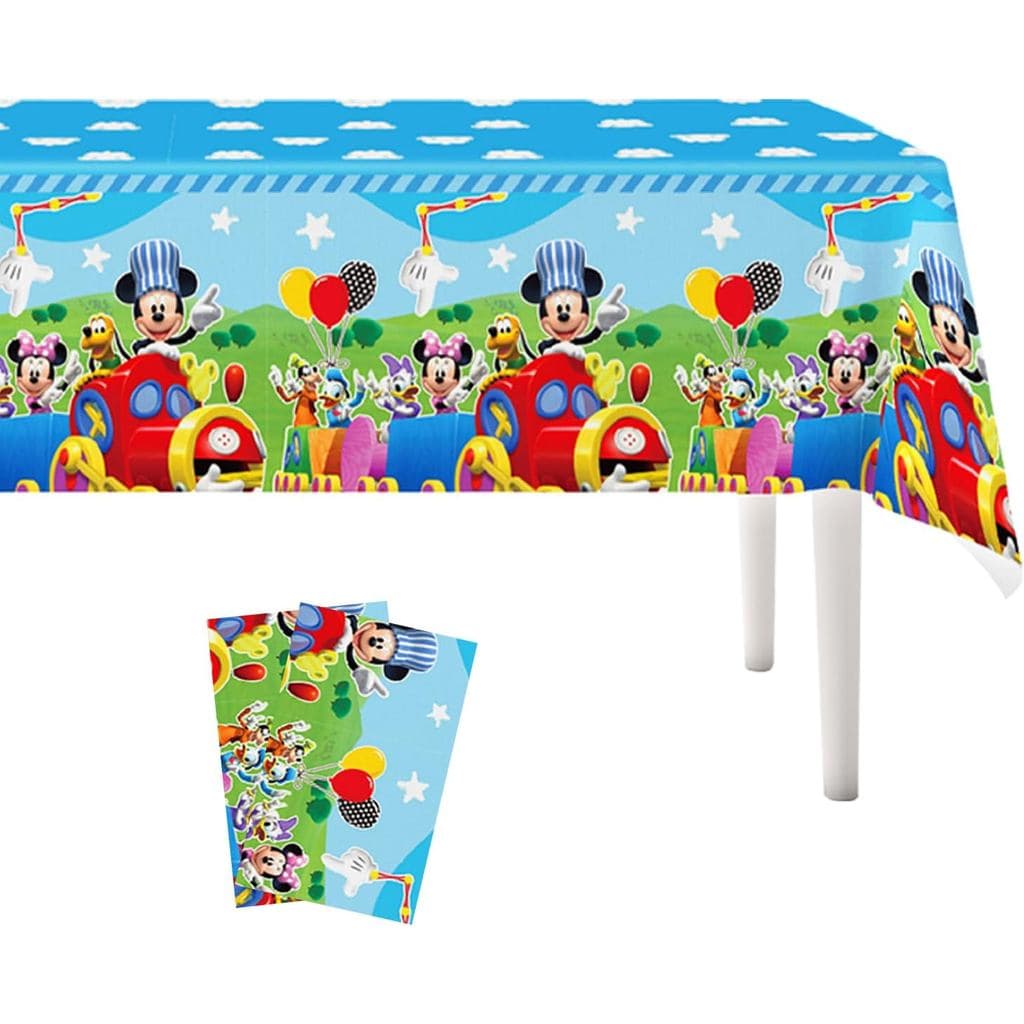 2 Peças de Toalha de Mesa Descartável Mickey para Festas de Aniversário, Suprimentos para Meninos e Chá de Bebê, para Me