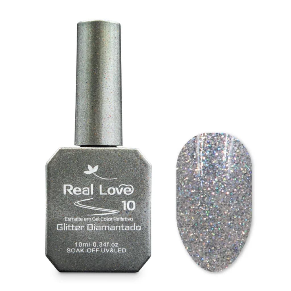 Esmalte Em Gel Glitter Refletivo - Real Love - Cor: 10