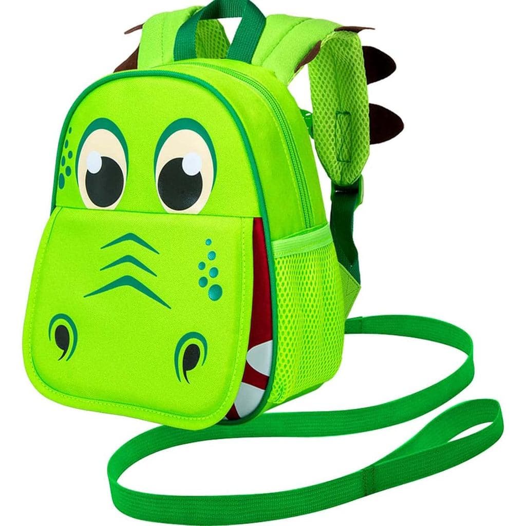 AGSDON Mochila Infantil com Cinta de Segurança, Arnês de Segurança de 9,5" com Tema de Dinossauro - Cinta Removível