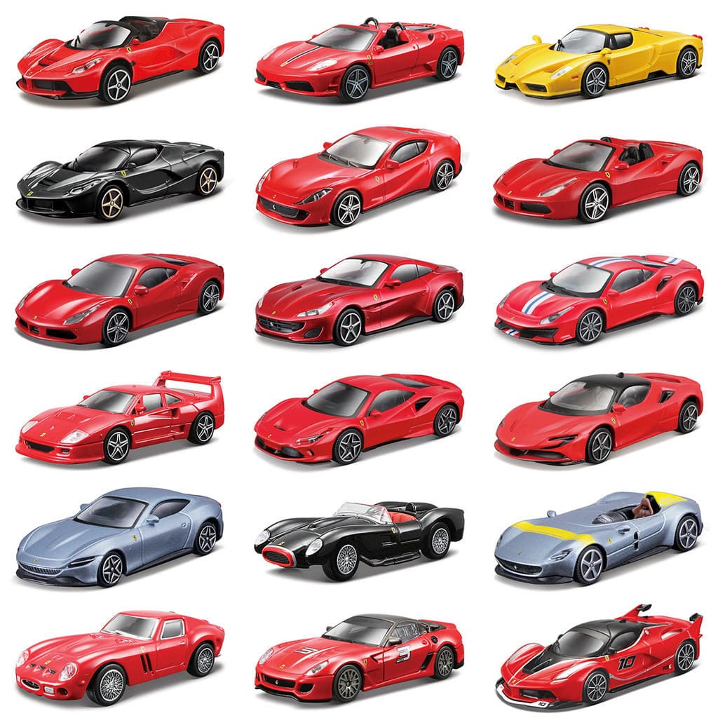 Bburago 1 : 43 Ferrari 488 F40 599 250 458 F12 Portofino 812 Roma SP1 SF90 F8 246 Enzo Simulação Estática Diecast Liga M