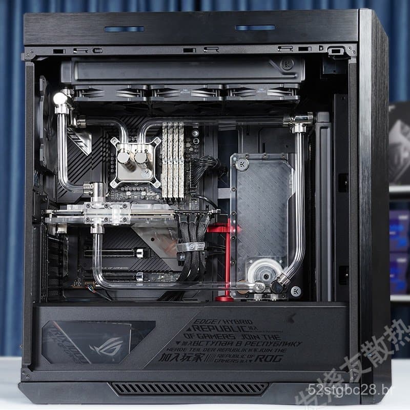 Enthusiasta de Refrigeração a Água | Kit de refrigeração a água tipo split para CPU e placa de vídeo ASUS Helios GX601 E