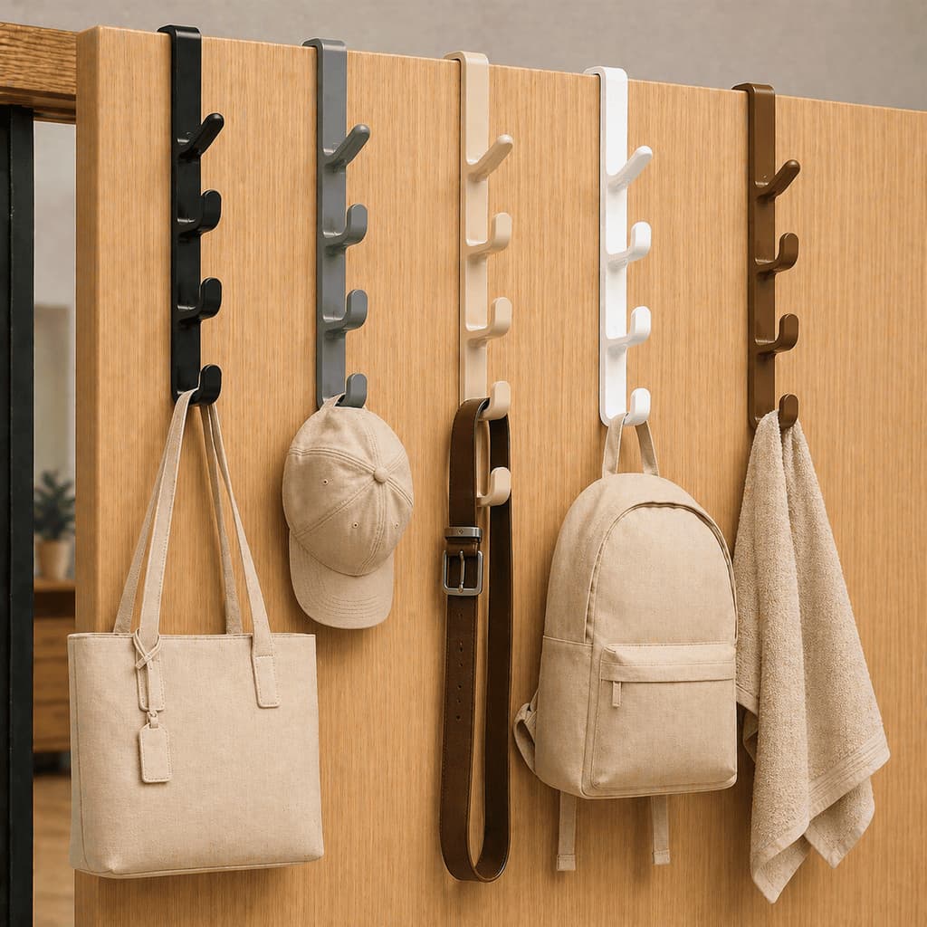 Kit Cabide Suporte Para Porta Com 5 Ganchos Para Pendurar Da Porta/Bolsas/Chapéus/Acessórios home Casa