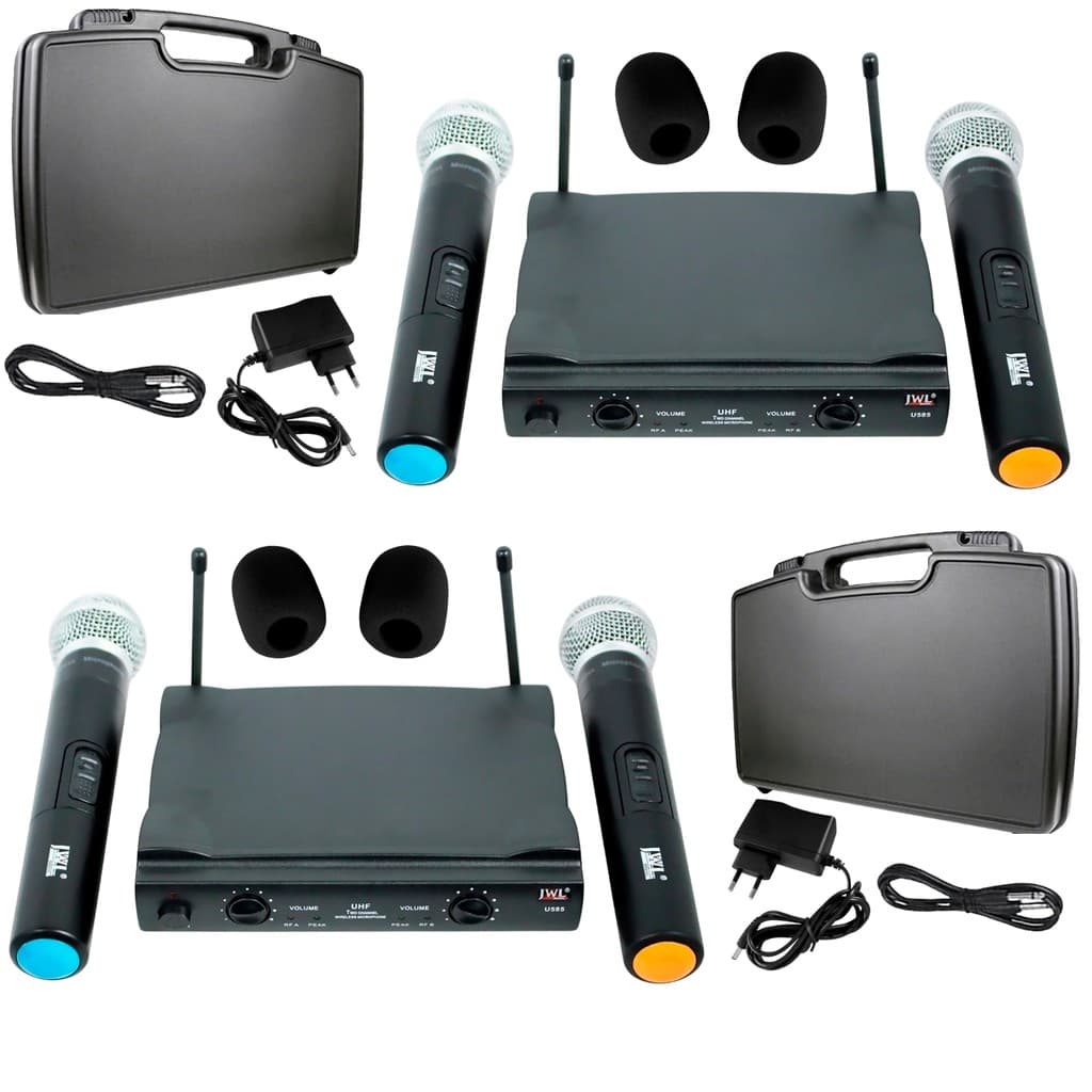 Kit 4 Microfones Sem Fio Profissional,  Microfone sem fio JWL U-585 Uhf