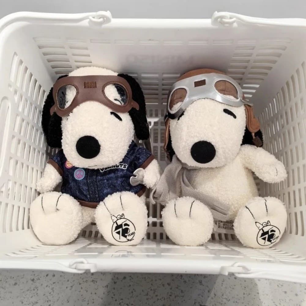 Brinquedo de Pelúcia Fofo do Snoopy de 30cm, Edição de Aniversário da Série Peanut, Fantasia de Piloto Reparador, Decora