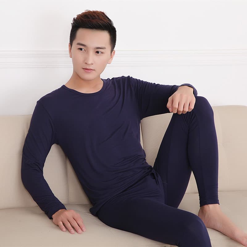 Roupas de outono calças compridas terno fino masculino fino-ajuste camisa de fundo outono inverno roupa interior térmica