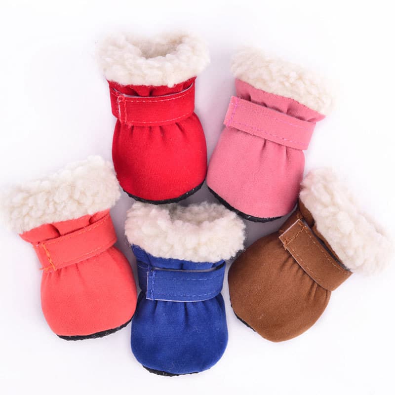 Sapatos para cães com sola macia, não pode cair, Bichon, sapatos de algodão para cães pequenos, inverno, Anti-queda, um