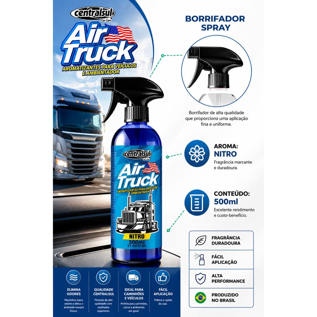 Aromatizante Nitro Ambiente Air Truck  500 ML Centralsul