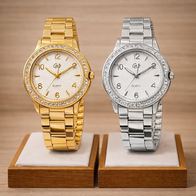 Relógio Feminino Luxo Cravejado DHP a prova d’água