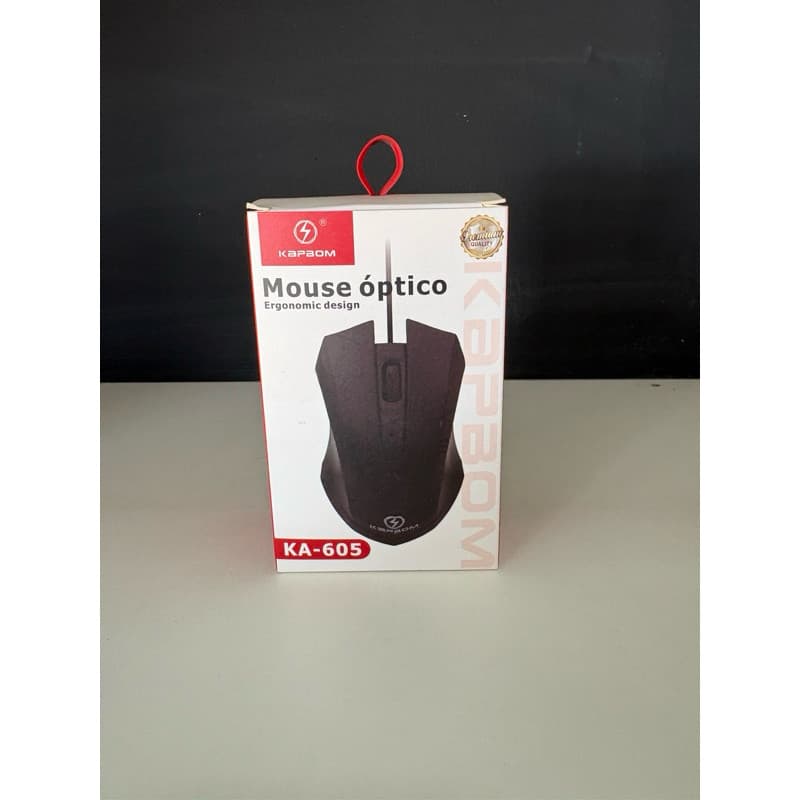 Mouse Óptico USB Kapbom KA-605 Ergonômico com Fio Alta Precisão para Notebook e PC
