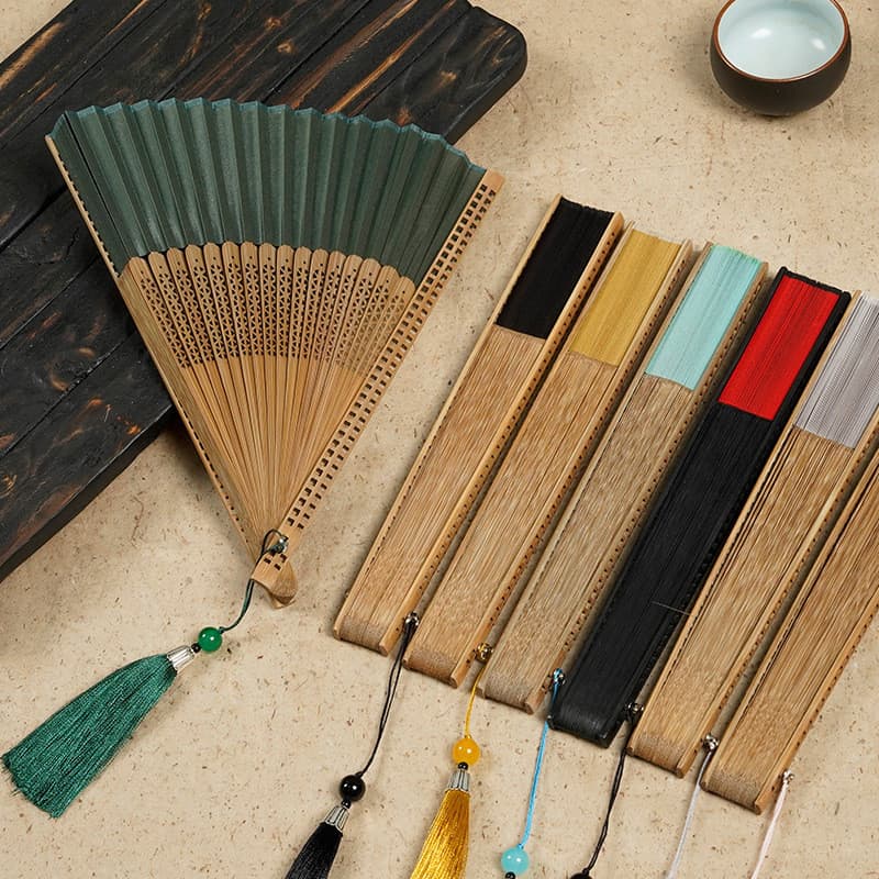 Ventilador Dobrável De Bambu Esculpido , Adereços Para Festa De Casamento , Decoração , De Madeira Chinês , Retrô Novo