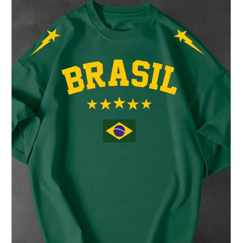 Camiseta Masculina & Feminina Brasil Copa Do Mundo Camisa Streetwear Camisa Algodao Premium Plus Size